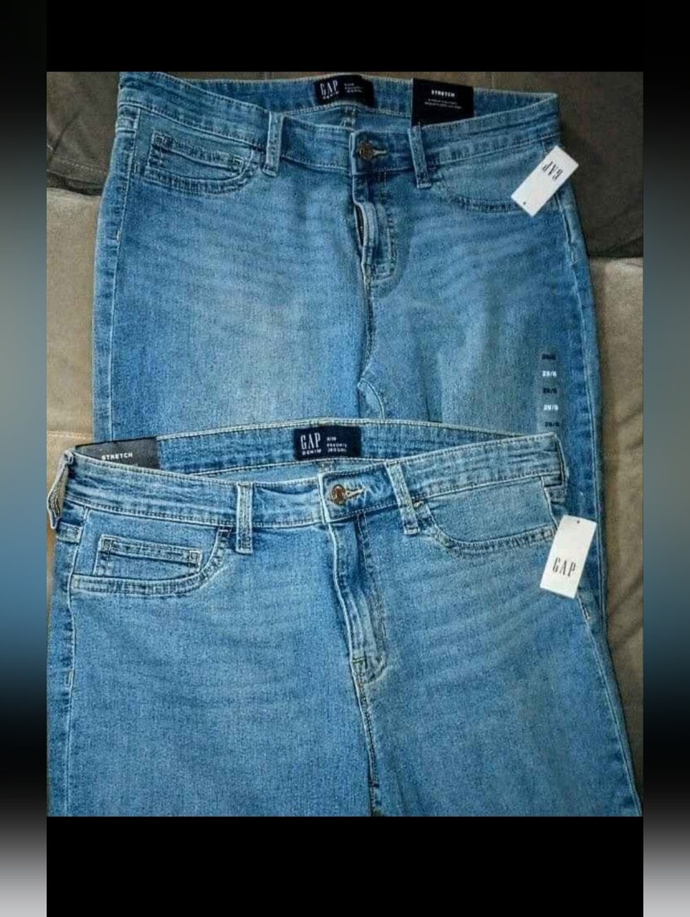 GAP Women's Two Pair Of Classic Distressed Blue Jegging Jeans - Light Blue Denim